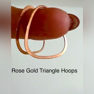 Rose Gold Triangle Hoops